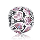 Purple Heart Zircon 925 Sterling Silver Charm for Bracelet Making
