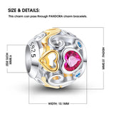 Sterling Silver Round Beads Crystal Charms Jewelry