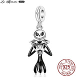 925 Silver Jack Skull Flower Dragon Heart Charm for Jewelry