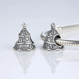Christmas Tree Charm 925 Sterling Silver Sparkling Crystal Beads Bracelet