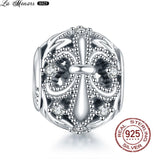 Round Silver 925 Cutout Charm Crystal DIY Jewelry