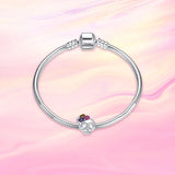 Skull Flower Charms 925 Silver Beaded Bracelet Women Gift
