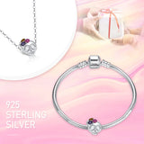 Skull Flower Charms 925 Silver Beaded Bracelet Women Gift
