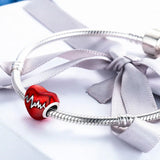 Red Heart Beads 925 Sterling Silver Wife Gift for Bracelet Necklace