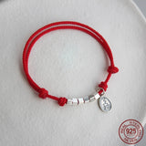 Red Thread Hand Bracelet 925 Sterling Silver Women Rope Bracelets