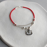 Tiger Red Thread 925 Silver Bracelet Women Rope Red Thread Bracelet
