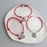 Tiger Red Thread 925 Silver Bracelet Women Rope Red Thread Bracelet