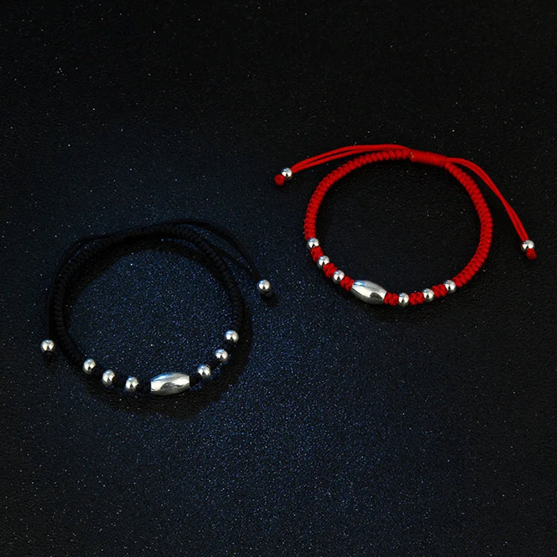 Silver Bead Thread For Hand 990 Sterling Silver Bracelet String Rope Women