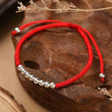 925 Sterling Silver Bracelet Red String Rope Bracelet For Women