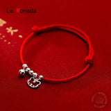 925 Sterling Silver Zodiac Tiger Red Rope Bracelets