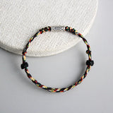 925 Sterling Silver Rope Bracelet Red Five Thread Line String Fish Bracelet