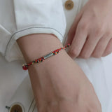 925 Sterling Silver Rope Bracelet Red Five Thread Line String Fish Bracelet
