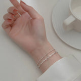 Retro Layer Bracelets Silver 925 Fine Jewelry Women's Bracelet