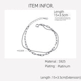 Retro Layer Bracelets Silver 925 Fine Jewelry Women's Bracelet