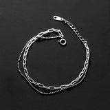 Retro Layer Bracelets Silver 925 Fine Jewelry Women's Bracelet