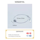 925 Sterling Silver Circle Charm Bracelet for Women Girls
