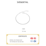 15+3cm Fine Silver 925 Bracelet for Women Chain Minimalist Sterling