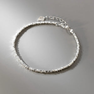 925 Sterling Silver Women's Bracelet - Stylish Irregular Design