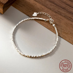 925 Sterling Silver Women's Bracelet - Stylish Irregular Design