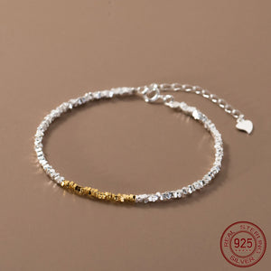Irregular Bead Bracelet Women 925 Sterling Silver 925 Silver Women's Bracelet