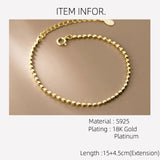 925 Silver Women's Bracelet Geometry Minimalist Bead Sterling 925