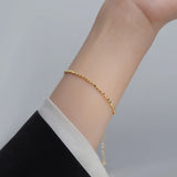 925 Silver Women's Bracelet Geometry Minimalist Bead Sterling 925