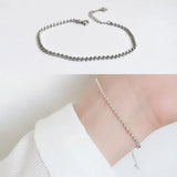 Fine Silver 925 Jewelry Bracelet Women Beads Chain Minimalist Bracelets