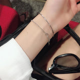 Fine Silver 925 Jewelry Bracelet Women Beads Chain Minimalist Bracelets