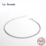 Fine Silver 925 Jewelry Bracelet Women Beads Chain Minimalist Bracelets