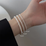Geometry Round Pearl Sterling Silver Women's Bracelet