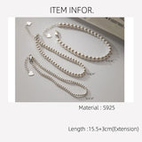 Geometry Round Pearl Sterling Silver Women's Bracelet