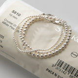 Geometry Round Pearl Sterling Silver Women's Bracelet