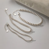 Geometry Round Pearl Sterling Silver Women's Bracelet