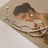 Geometry Round Pearl Sterling Silver Women's Bracelet