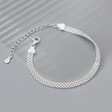 925 Silver Geometric Weaving Bracelet for Women