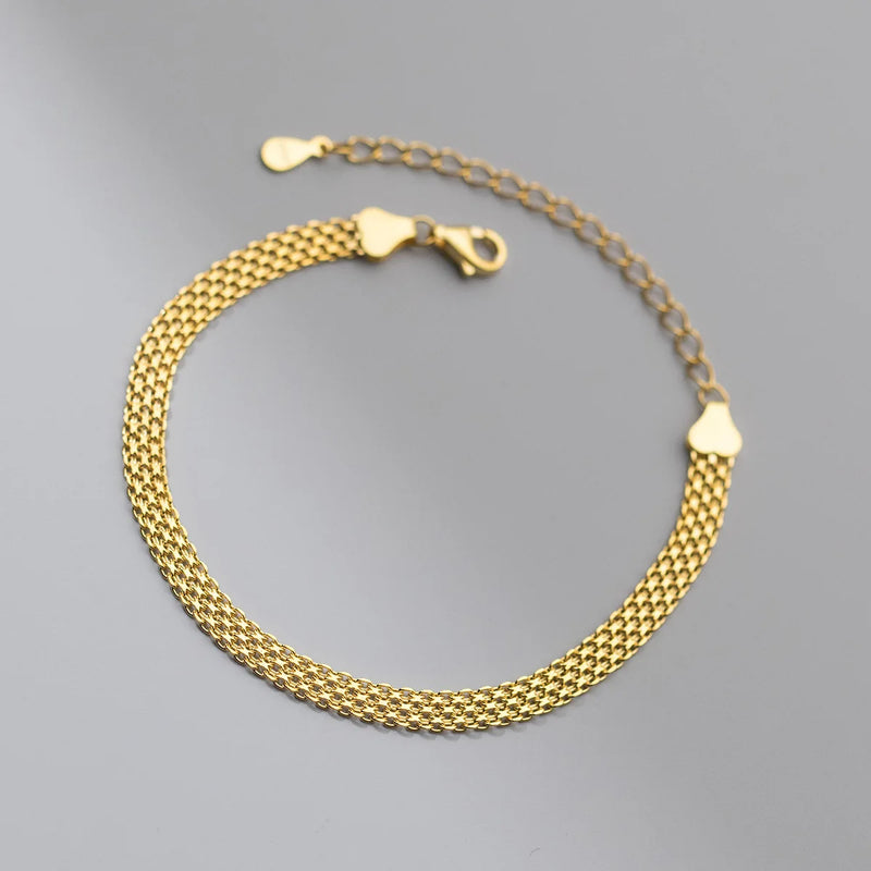 925 Silver Geometric Weaving Bracelet for Women