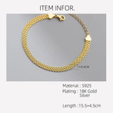 925 Silver Geometric Weaving Bracelet for Women