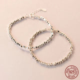 Sterling Silver Cube Bracelet for Women 925 Silver Geometry Bead