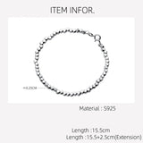 Sterling Silver Cube Bracelet for Women 925 Silver Geometry Bead