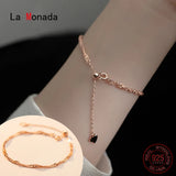 Waterwave Silver 925 Chain Bracelet for Women Girls