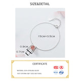 Pink Stone Cat Silver 925 Jewelry Bracelet Female Woman Minimalist Bracelet