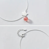Fine Silver 925 Bracelet Chain Bead Leaf Minimalist Bracelet For Women