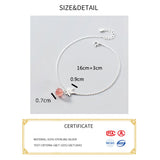 Fine Silver 925 Bracelet Chain Bead Leaf Minimalist Bracelet For Women