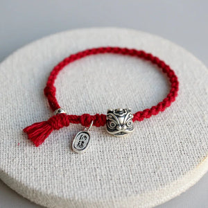 999 Pure Silver Rope Bracelets Lion Bracelets For Women Girls