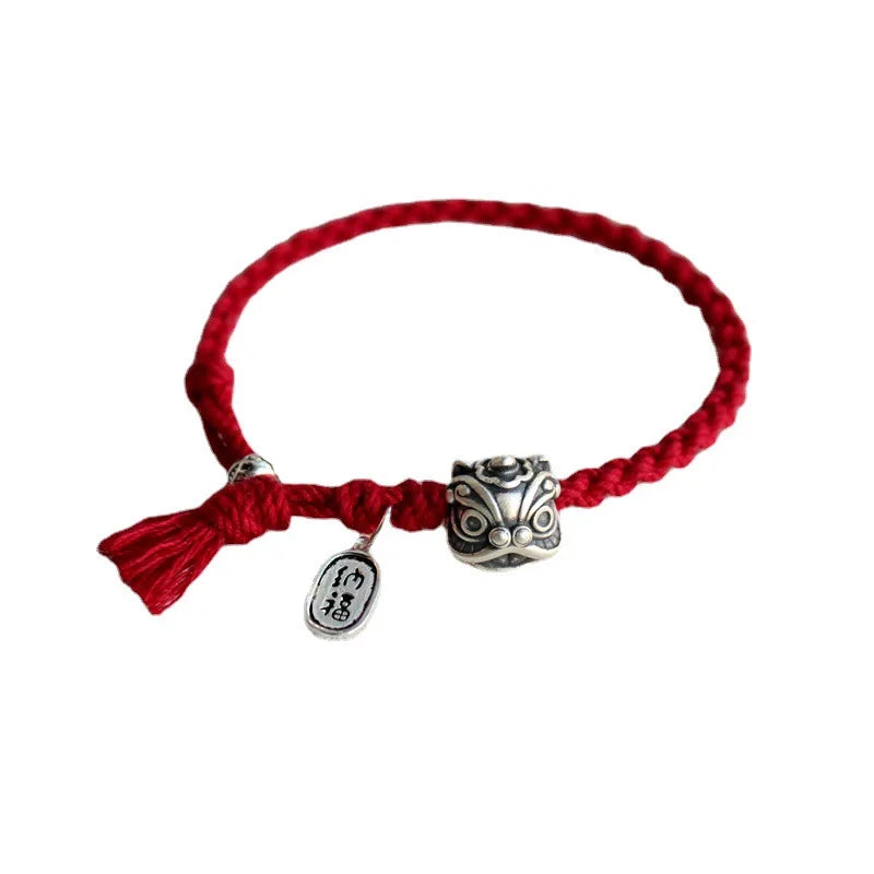 999 Pure Silver Rope Bracelets Lion Bracelets For Women Girls