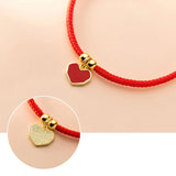 925 Sterling Silver Red Rope Bracelet Heart Red Thread