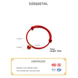 925 Sterling Silver Red Rope Bracelet Heart Red Thread