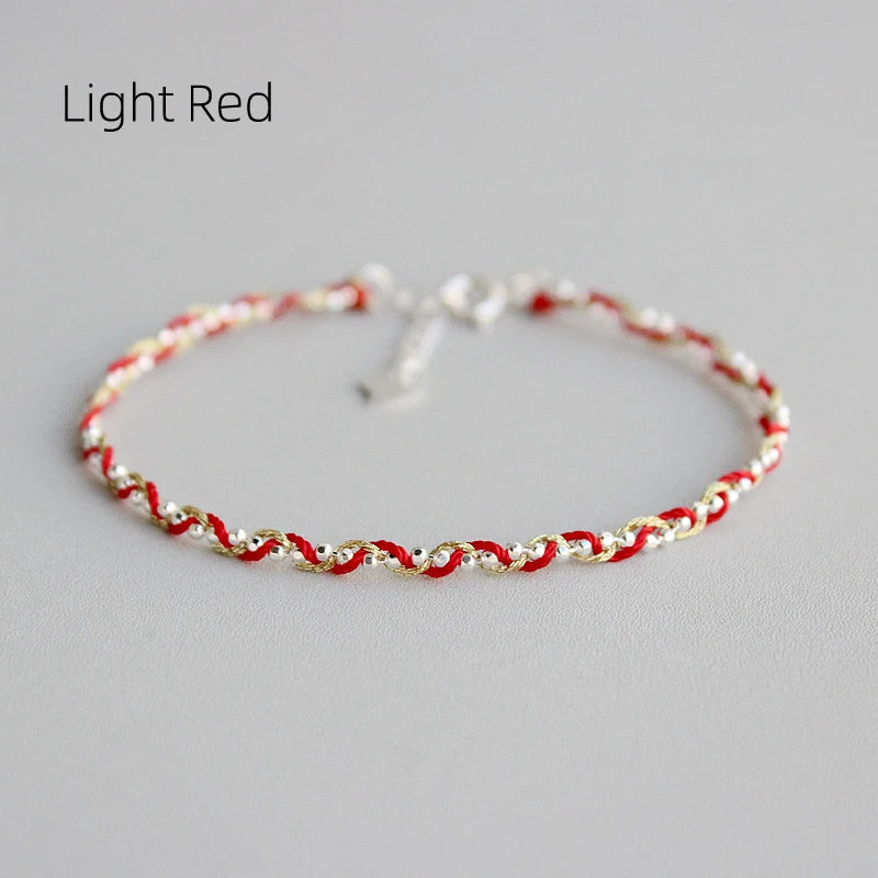 14K Filigree Line 925 Sterling Silver Rope Bracelets for Women