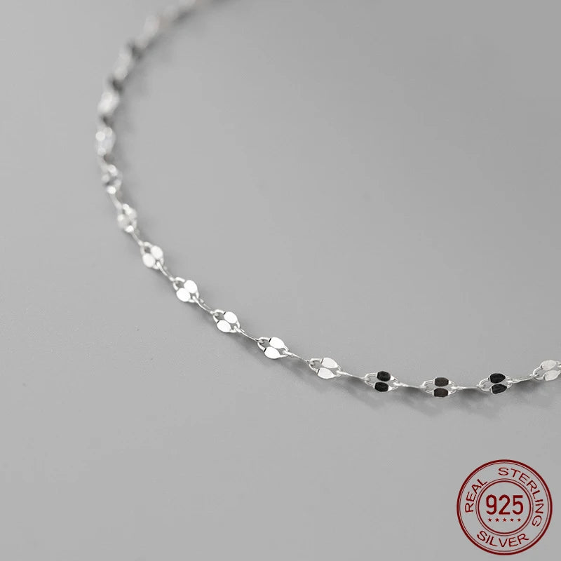 925 Sterling Silver Lip Chain Bracelet for Women Fine Jewelry