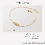925 Sterling Silver Circle Bracelet for Women 3.5cm Paper Clip Design